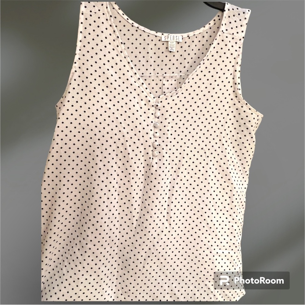 Black and White Polka Dot Blouse Size Small